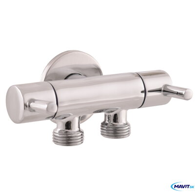 Ventil rohový dvojtý 1/2&quot;x1/2&quot;s keram.vrškom CHROM