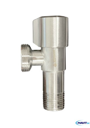 Guľový ventil rohový práčkový1/2x3/4" NEREZ