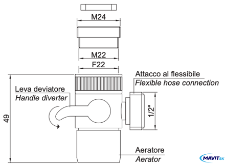 Redukcia k baterii ADAPTER M24/F22+Bidet pripoj.IT