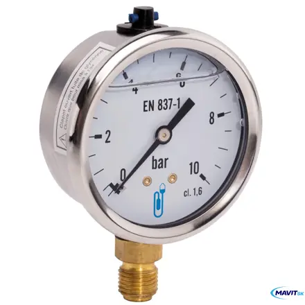 Manometer spodný do 1,0 MPa DN63-GLYCERIN