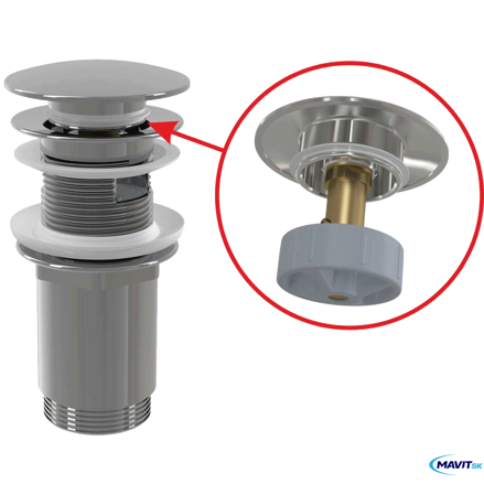 Pileta Click velká zátka 5/4"s prepadom A392C Pileta Click velká zátka 5/4"s prepadom A392C