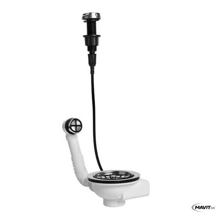 Pileta 6/4" drezová 115mm gul. PREPADOM+ovládaní