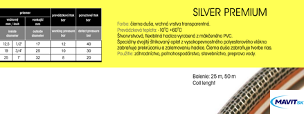 Hadica záhradná SILVER PREMIUM   25m  