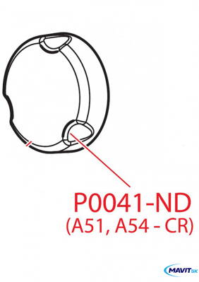 A - P41 knoflík A51,A54 chróm-komplet