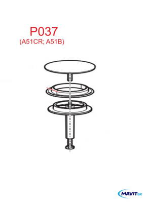A - P37 zátka komplet.k van.sifónu A51CR,A51B,A54B