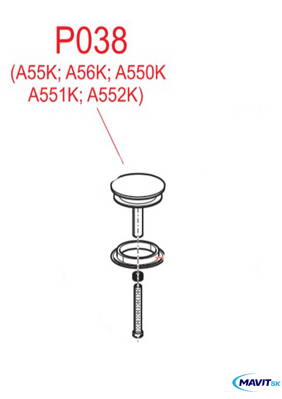 A - P38 zátka komplet.k van.sifónu A55K,A56K