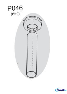 A - P046   trubka s rozetou d40mm