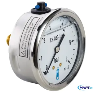 Manometer zadný do 1,0 MPa DN63-GLYCERIN