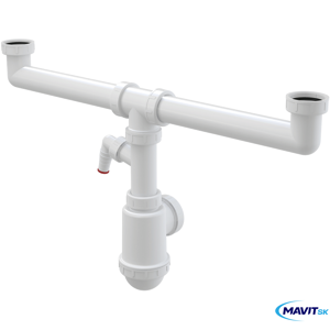 Sifón dvojdrezový s prevl. maticami 6/4"   A448P