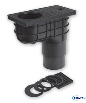Vpusť kanal. odpad. KV110/125  SPODNÁ STAND. STY