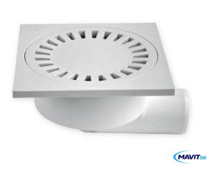 Vpusť podlahová - bočná 150x150/50 PLAST MCH